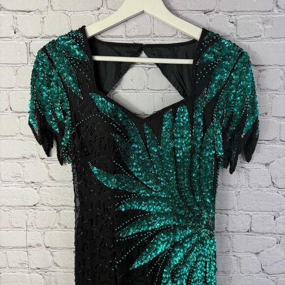 Vintage Alyce Designs Beaded Sequin Formal Gown Dress Size 8 - Picture 2 of 16